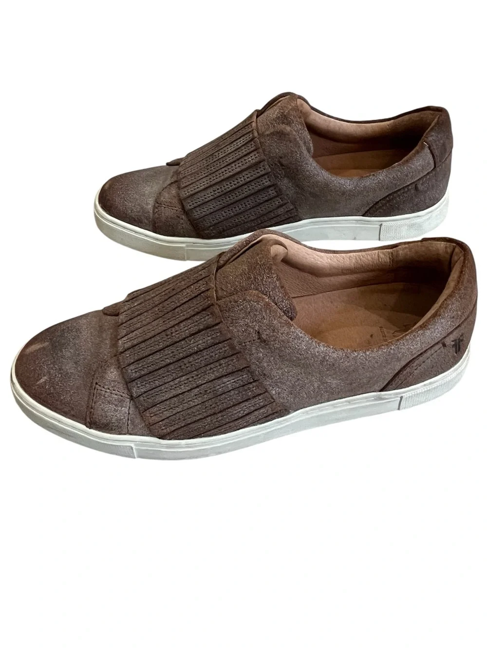 Frye Ivy Gore Slip On Chocolate Brown Leather Sneakers Shoes Womens 9 Comfort